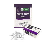 D.RECT 1000 Graffette in Metallo Zincato 28 mm - Clip Fermagli Fermacarte Ufficio Scuola - Confezione 10x100 Argento - Spinette per Carta Resistenti