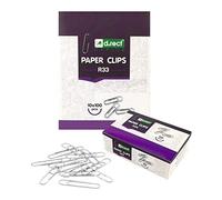 D.RECT 1000 Graffette in Metallo Zincato 33 mm - Clip Fermagli Fermacarte Ufficio Scuola - Confezione 10x100 Argento - Spinette per Carta Resistenti