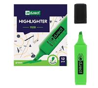 D.RECT 1128 - Evidenziatore con punta a cuneo, 12 pezzi, colore: Verde