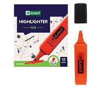 D.RECT 1128 - Evidenziatore con punta obliqua, 12 pezzi, colore: Arancione