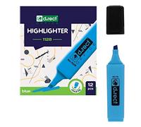 D.RECT 1128 - Evidenziatore con punta obliqua, 12 pezzi, colore: Blu