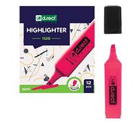 D.RECT 1128 - Evidenziatore con punta obliqua, 12 pezzi, colore: Rosa