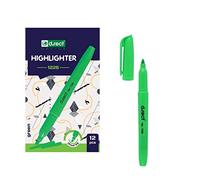 D.RECT 1226 - Evidenziatore con punta a cuneo inclinata, 12 pezzi, colore: Verde