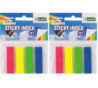 D.RECT 140 Pezzi Segnapagina Adesivi - Strisce Adesive per Indice, per Testo, Ideali per ufficio, Scuola e Casa - Pellicola PET 12x43mm 4x35 Pezzi (Confezione da 2)