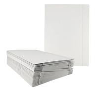 D.RECT Cartellina portadocumenti in cartone, 25 pezzi, con elastico, per DIN A4, 3 alette da 300 g, colore bianco, 110596