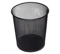 D.RECT 26,5x28cm | Forma Circolare | in Rete Gettacarte Metallo Carta Cestino Scrivanie per Ufficio | 12L, Nero, 26.5x26.5x28.30