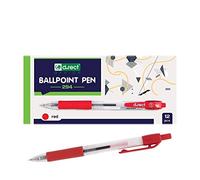 D.RECT 294 Penna a sfera con impugnatura ergonomica gommata, per ufficio e casa, spessore tratto 0,7 mm, 12 pezzi, rosso