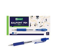 D.RECT 294 Penna a sfera con impugnatura ergonomica gommata, per ufficio e casa, tratto 0,7 mm, blu, 12 pezzi