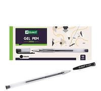 D.RECT 3006 - Penna a gel con impugnatura ergonomica e custodia trasparente, set da 12 pezzi, colore: Nero
