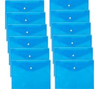 D.RECT 5530 - Cartella portadocumenti in PP, formato A4, con chiusura a scatto, 12 pezzi, blu