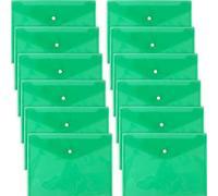D.RECT 5530 - Cartellina portadocumenti formato A4, con bottone automatico, 12 pezzi, colore: Verde