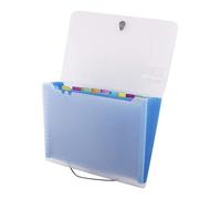 D.RECT 5540 - Cartella Portadocumenti Espandibile | 12 Scomparti, Formato A4 | Chiusura con Cordino Elastico | Blu