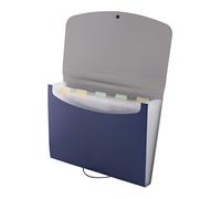 D.RECT 5566 - Cartella portadocumenti con tasche, formato A4, organizer portatile per documenti e documenti, cinturino elastico rotondo con chiusura a bottone, per casa, scuola, lavoro e viaggi, 6