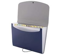 D.RECT 5888 Organizzatore di File Espandibili a 12 Scomparti | Selettore di Fisarmoniche da Tavolo | Organizer da Scrivania Espandibile | Formato A4 | Blu