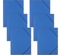 D.RECT | 6 Pezzi | Cartella Postale di Plastica | PP con Banda Elastica | Cartella Elastica di Plastica per DIN A4 | Blu