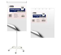 D.RECT Blocco Carta per Flipchart - Set da 2 Blocchi - 100 Fogli Totali - 65x100 cm - 80 g/m² Superficie Liscia - Carta Professionale per Presentazioni Riunioni e Formazione