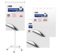 D.RECT Blocco Carta per Flipchart - Set da 3 Blocchi - 90 Fogli Totali - 65x100 cm - 80 g/m² Superficie Liscia - Carta Professionale per Presentazioni Riunioni e Formazione