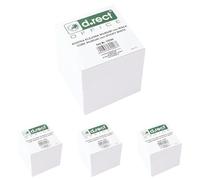 D.RECT Blocco note | 90 x 90 x 90 mm circa 850 fogli | incollati | bianco (Confezione da 4)