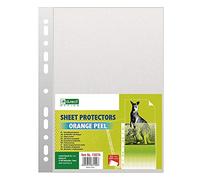 D.RECT | Buste Perforate | Formato A4 | 50 Micron | Confezione da 100 Unità | Polipropilene Buccia d'Arancia, Granulato | Busta Forata | Trasparente Perforato | Tasche in Polipropilene