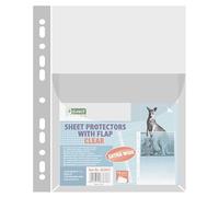 D.RECT Buste Trasparenti Anelli A4 con Patta in PVC - 10 Pezzi Buste Perforate - Busta Forata Larghe per Documenti 170 µm/mic/micron Spessore: 0,17 mm, A4, Cristallino