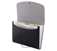 D.RECT Cartella portadocumenti espandibile 12 scomparti A4 nero 007541