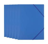 D.RECT Cartellina con Elastico A4 Blu Set da 6 in Plastica PP 450 Micron Porta Documenti con 3 Alette