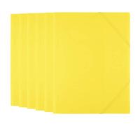D.RECT Cartellina con Elastico A4 Gialla, Set da 6 in Plastica PP 450 Micron Porta Documenti con 3 Alette