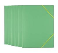 D.RECT Cartellina con Elastico A4 Verde, Set da 6 in Plastica PP 450 Micron Porta Documenti con 3 Alette