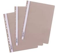 D.RECT Cartelline con Fastener A4 PP, 25 Pezzi, con Foratura Universale, Copertina Trasparente e Striscia Scrivibile, Raccoglitore in Plastica per Documenti, Grigio