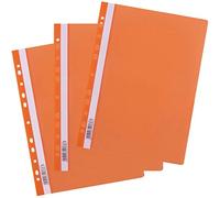 D.RECT Cartelline con Fastener A4 PP, 25 Pezzi, con Foratura Universale, Copertina Trasparente e Striscia Scrivibile, Raccoglitore in Plastica per Documenti, Arancione