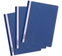 D.RECT Cartelline con Fastener A4 PP, 25 Pezzi, senza Perforazione, Copertina Trasparente, Striscia Scrivibile, Raccoglitore in Plastica per Documenti, Blu Scuro