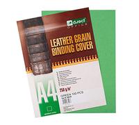 D.RECT Cartoncini posteriori con struttura in pelle, dorso in cartone 250 g/m², copertina posteriore per rilegatura A4, confezione da 100 pezzi, verde