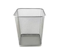 D.RECT Cestino Carta 18L - Cestino Spazzatura de Ufficio, Cestino Scrivania, Camera Letto - Argento