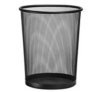 D.RECT Cestino per la Carta XXL | 19L, 27x28cm, Forma Circolare | In Rete| Cestino Gettacarte Metallo| Cestino Carta Ufficio | Nero
