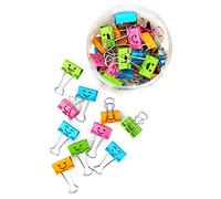 D.RECT Clip per Raccoglitori, Confezione da 48 Morsetti Pieghevoli per Ufficio, Paper Clips, 25 mm, Forniture per Ufficio, Metallo, multicolore