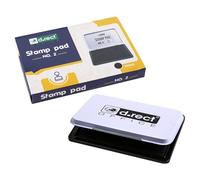 D.RECT Cuscinetto per Timbri in Metallo 7 x 11 cm, Cuscinetto Inchiostrato, Nero