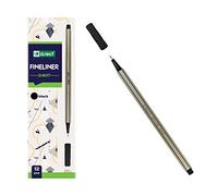 D.RECT D407 Fineliner | adatto per l'uso quotidiano, cancelleria e materiale scolastico | Alta qualità, ultra sottile, larghezza tratto ca. 0,4 mm, 12 pezzi, nero