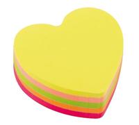 D.RECT | Foglietti Adesivi | Set di 1 Pezzi | 70x70mm | Note Adesive | 1x400 un Blocco di Fogli | Forniture per Ufficio | Colori Neon | Forma di Cuore