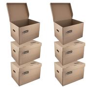 D.RECT KEEP.IT Scatola di Raccolta 2120 Set da 6 - Contenitori Archivio HD 420 g/m² Impilabili con Coperchio Integrato - Per Raccoglitori e Scatole Archivio - Cartone Alcalino a 3 Strati