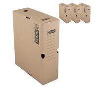 D.RECT KEEP.IT Scatole Archivio A4 Set da 4 - Scatole per Archiviazione 100 mm - Cartone Ondulato 3 Strati Alcalino Anti Ingiallimento - Certificazione FSC - Organizzazione Documenti Ufficio e Casa