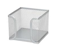 D.RECT KOMO Porta Blocco Note da Scrivania in Metallo - Organizer per Foglietti in Rete Metallica - Supporto per Post-it per Ufficio e Home Office - Argento