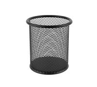 D.RECT KOMO Portapenne da Scrivania in Metallo a Rete Rotondo - Organizer Ufficio Stabile con Protezione Antigraffio - 98 mm Altezza, Ø 91 mm