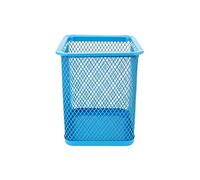 D.RECT KOMO Portapenne da Scrivania in Metallo - Organizer Quadrato in Rete Metallica - Porta Cancelleria per Ufficio e Home Office - Blu