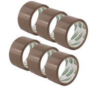 D.RECT Nastro Adesivo Pacchi da Imballo Marrone 50m x 48mm, 6 x Nastro da Imballaggio