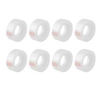 D.RECT Nastro Adesivo Trasparente - 8 Rotoli - Nastro da Ufficio con Forte Adesione, 19 mm x 33 m