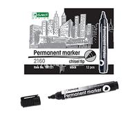 D.RECT - Pennarello permanente 2160 CT | Impermeabile e ad asciugatura rapida | per molte superfici | Inchiostro sicuro | Nero - 12 pezzi