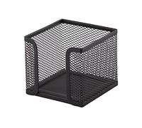 D.RECT - Porta foglietti | in rete | metallo solido | Per lo spazio di lavoro moderno | nero - 95 x 95 x 80 mm