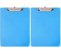 D.RECT Portablocco A4 - Portablocco con Ferma-documenti - Cartella Portablocco con Pinza A4 per Ufficio, Cucina e Officina, Trasparente (Confezione da 2)