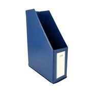 D.RECT Portariviste A4 90 mm Pieghevole in PVC per Documenti Cataloghi Cartelle con Portaetichetta e Foro di Presa, Blu