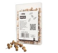 D.RECT Puntine in Legno 100 Pezzi - Per Bacheche in Sughero, Mappe, Foto, Ufficio, Casa, Lavoretti - Con Scatola Richiudibile